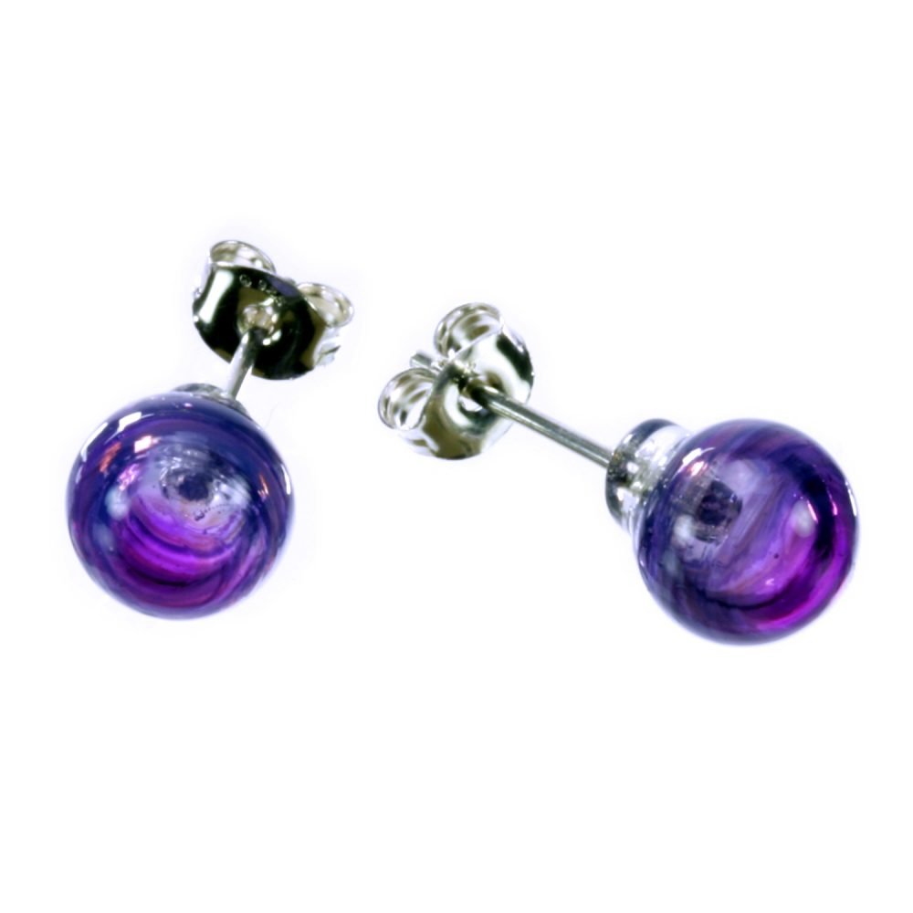 Purple Swirl Bubble Studs Charlotte Verity