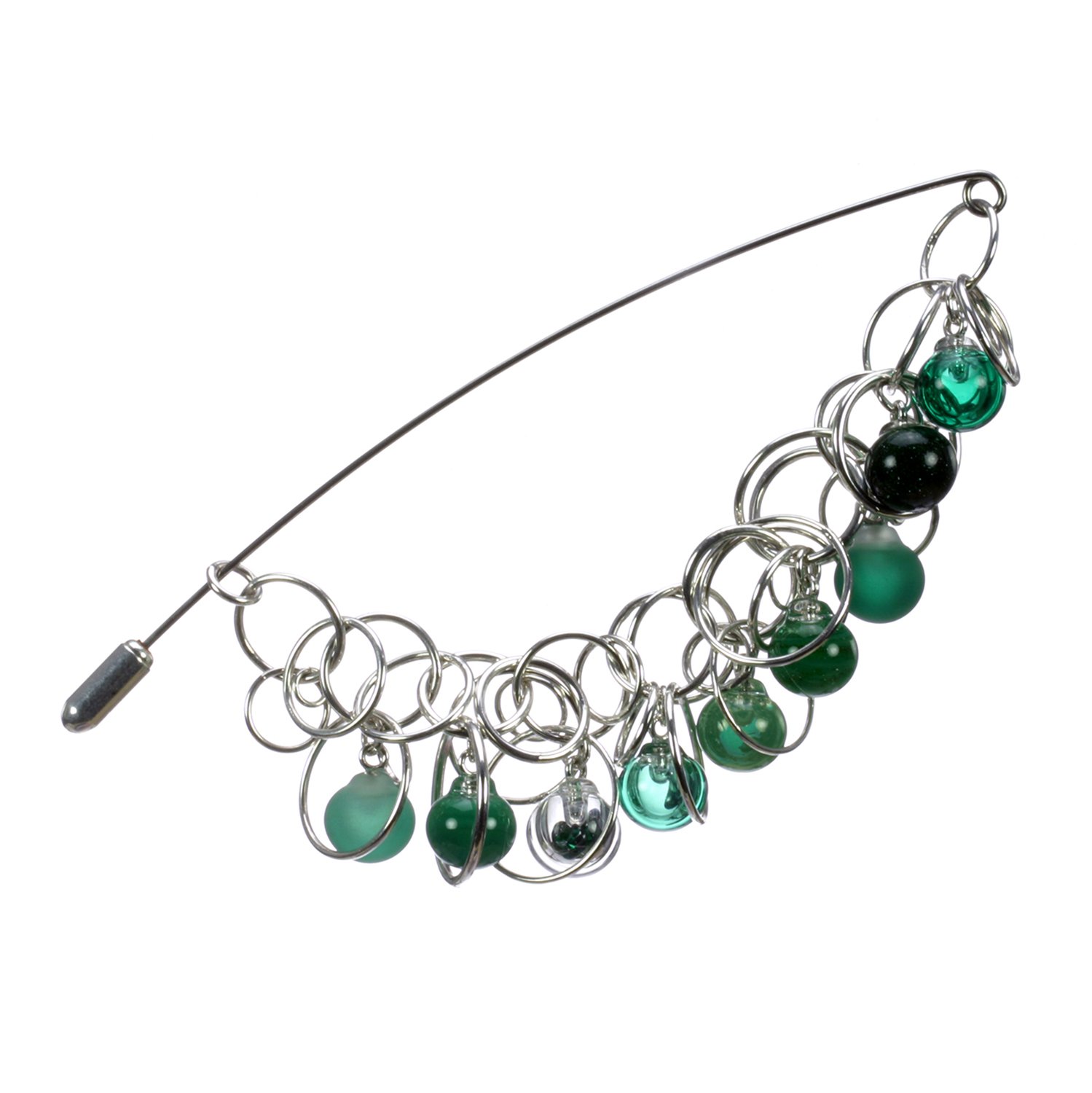 2 Emerald Bubble Chain Pin Charlotte Verity